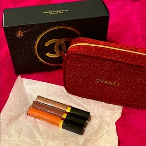 ***SOLD*** CHANEL Lip Gloss Trio with Red Pouch